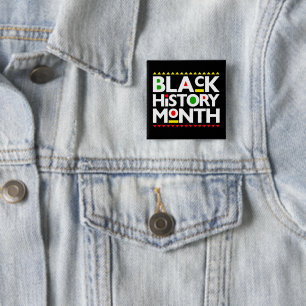 Badge Carré 5 Cm Mois de l'histoire noire Melanin Hommes Femmes Fil