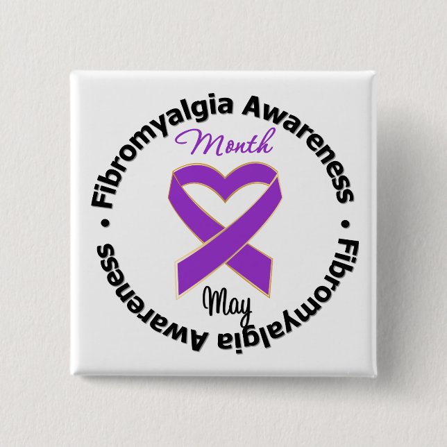 Badge Carré 5 Cm Mois de sensibilisation à la fibromyalgie (Devant)