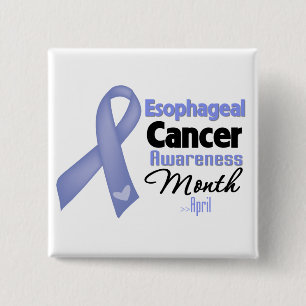 Badge Carré 5 Cm Mois oesophagien de conscience de Cancer