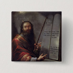 Badge Carré 5 Cm Moïse et les comprimés de la loi