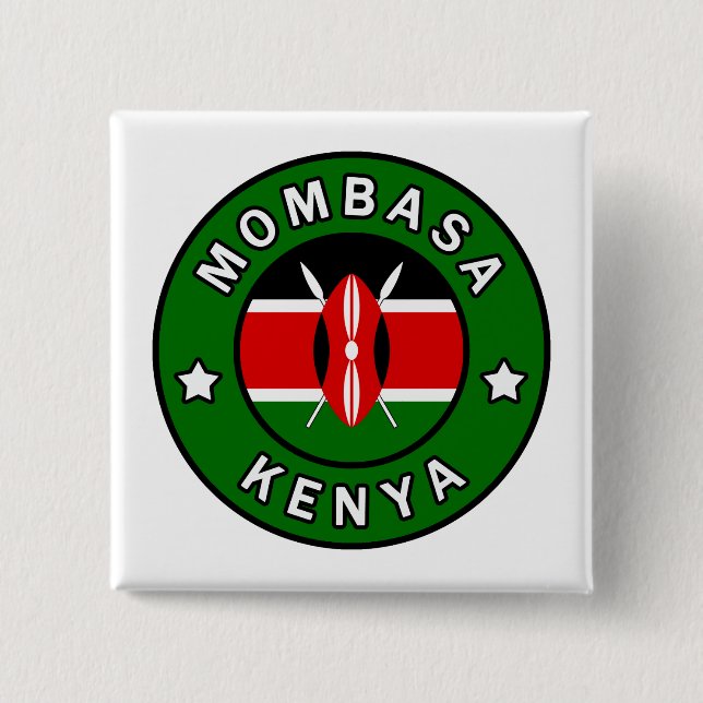 Badge Carré 5 Cm Mombasa Kenya (Devant)
