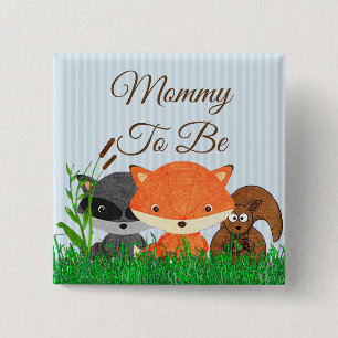 Badge Carré 5 Cm Mommy to be Woodland Creator Forest Animaux Pin