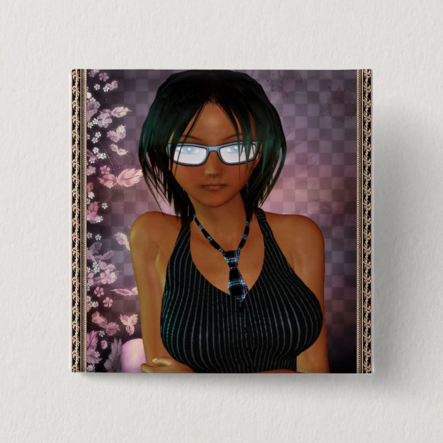 Badge Carré 5 Cm Mon ami Emily # 1 (Devant)