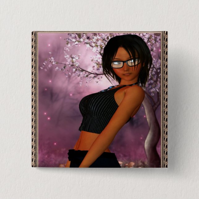 Badge Carré 5 Cm Mon ami Emily # 2 (Devant)