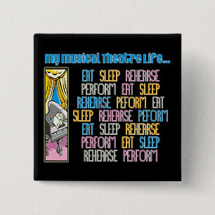 Badge Carré 5 Cm Mon bouton de la vie de théâtre musical