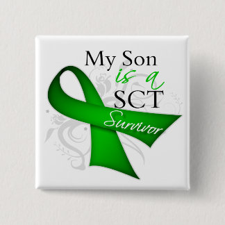 Badge Carré 5 Cm Mon fils est un survivant de la transplantation de