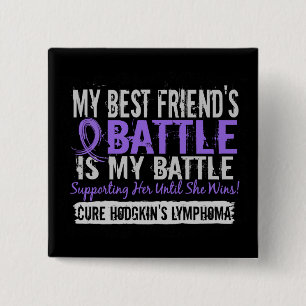 Badge Carré 5 Cm Mon meilleur ami trop 2 Hodgkins femelle Lympho de