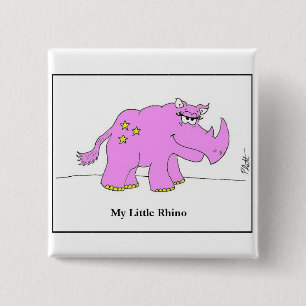 Badge Carré 5 Cm Mon petit rhinocéros