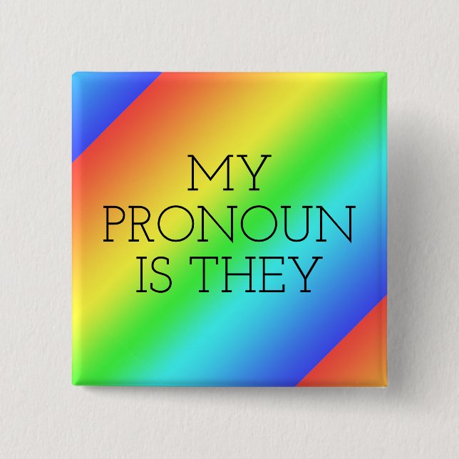 Badge Carré 5 Cm   Mon pronom est Ils Personnalisable  (Devant)