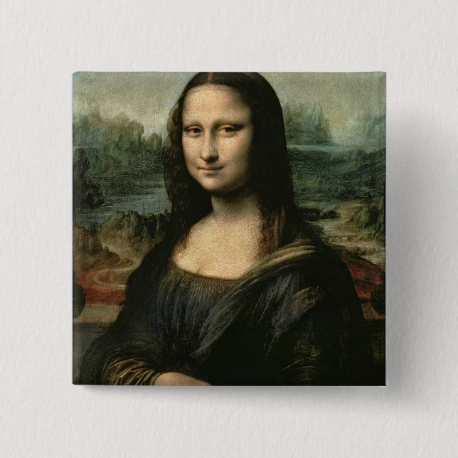 Badge Carré 5 Cm Mona Lisa, c.1503-6 (Devant)