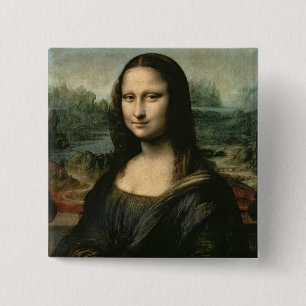 Badge Carré 5 Cm Mona Lisa, c.1503-6 (huile sur le panneau)
