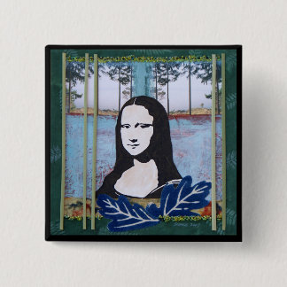 Badge Carré 5 Cm Mona Lisa dans le pays