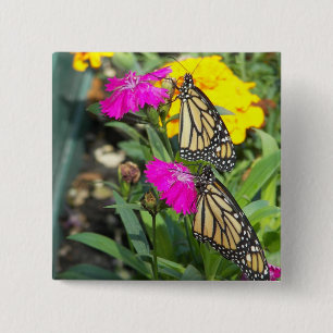 Badge Carré 5 Cm Monarch Twins #2 bouton