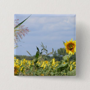 Badge Carré 5 Cm Monarque de tournesol - personnaliser !