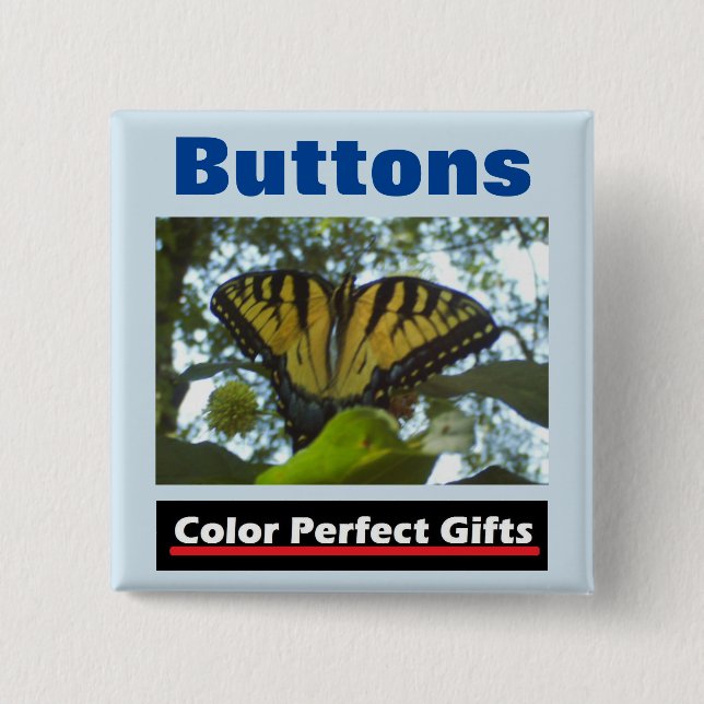 Badge Carré 5 Cm Monarque jaune promotionnel (Devant)