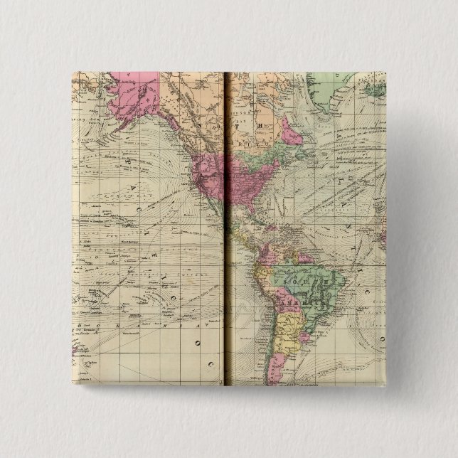 Badge Carré 5 Cm Monde (Devant)