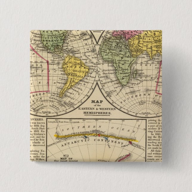 Badge Carré 5 Cm Monde 7 (Devant)