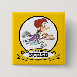 BADGE CARRÉ 5 CM MONDE LA PLUS GRANDE INFIRMIÈRE FEMMES VI CARTOON