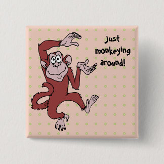 Badge Carré 5 Cm Monkee autour