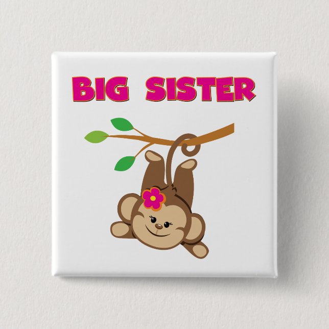 Badge Carré 5 Cm Monkey Big Sister (Devant)