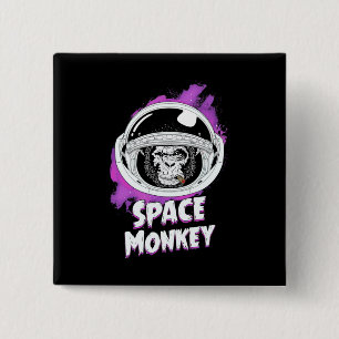 Badge Carré 5 Cm Monkey Space