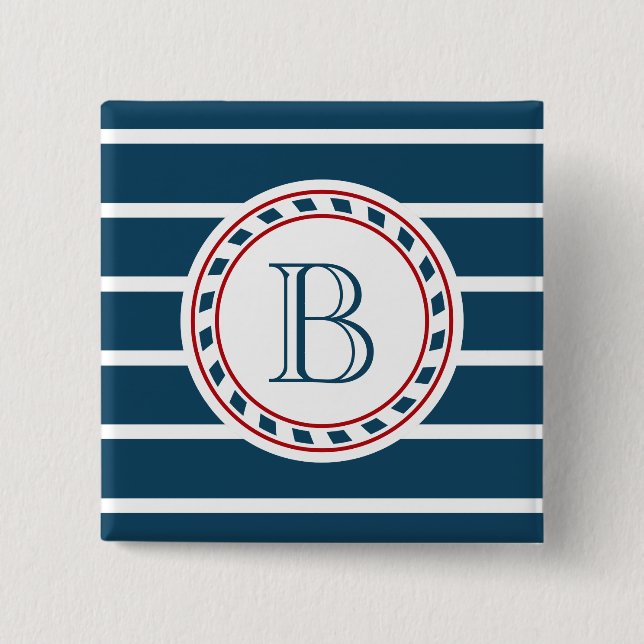 Badge Carré 5 Cm Monogram design (Devant)
