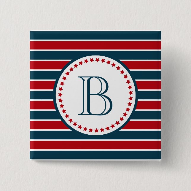 Badge Carré 5 Cm Monogram design (Devant)