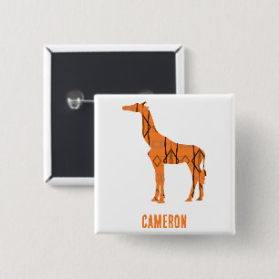 Badge Carré 5 Cm monogramme Abstrait de silhouette de girafe