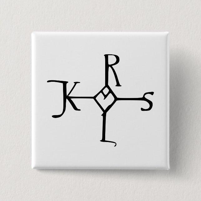 Badge Carré 5 Cm Monogramme de Charlemagne (Devant)