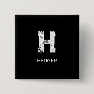 BADGE CARRÉ 5 CM MONOGRAMME DE NOM À UNE LETTRE BLANC MINIMALISTE N