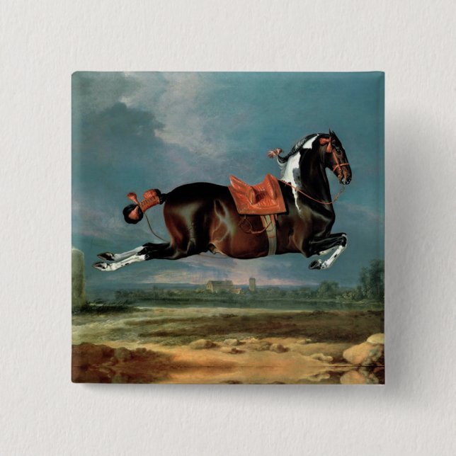 Badge Carré 5 Cm Monogramme d'élevage du Cheval Piebald "Cehero" (Devant)