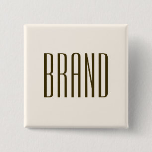 Badge Carré 5 Cm Monogramme, Marque ou Nom de l'entreprise   Marron