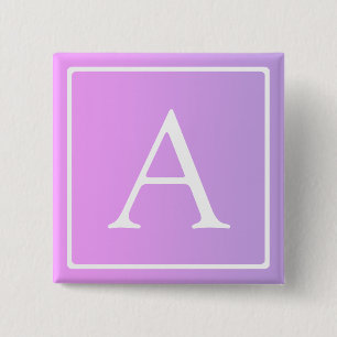Badge Carré 5 Cm Monogramme simple Ombre subtil rose/violet