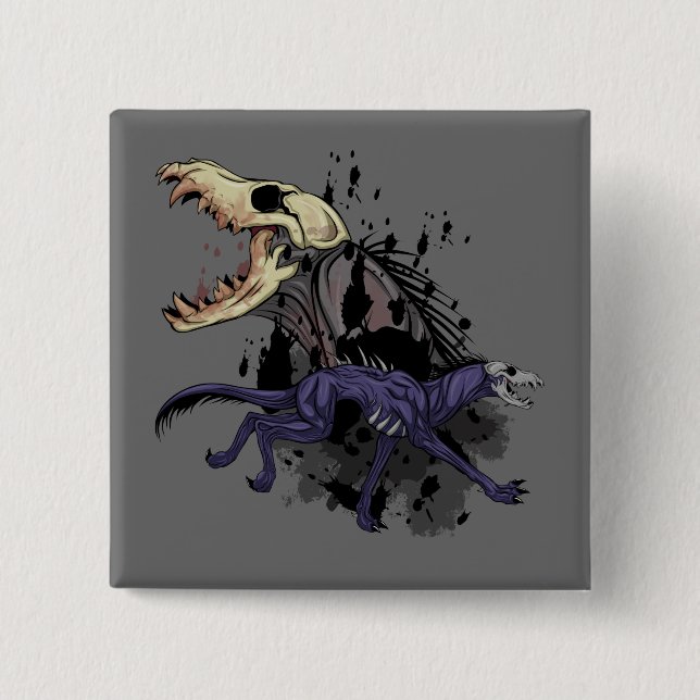 Badge Carré 5 Cm Monstre (Devant)