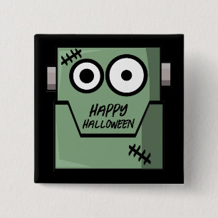 Badge Carré 5 Cm Monstre de Frankenstein de dessin animé Halloween