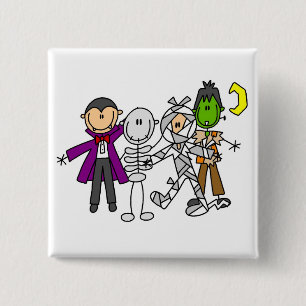 Badge Carré 5 Cm Monstres d'Halloween Tshirts et Cadeaux
