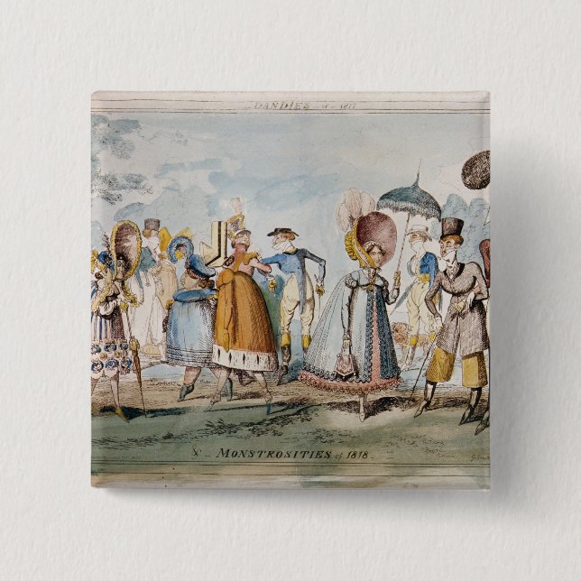 Badge Carré 5 Cm Monstruosités de 1818 (Devant)