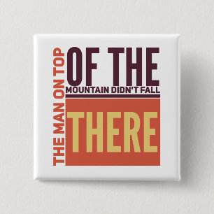 Badge Carré 5 Cm Montagne - Bouton Carré
