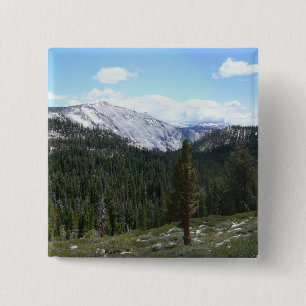 Badge Carré 5 Cm Montagnes de la Sierra Nevada II depuis Yosemite