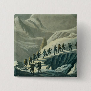 Badge Carré 5 Cm Montée de M. De Saussure au Summmit de Mont B