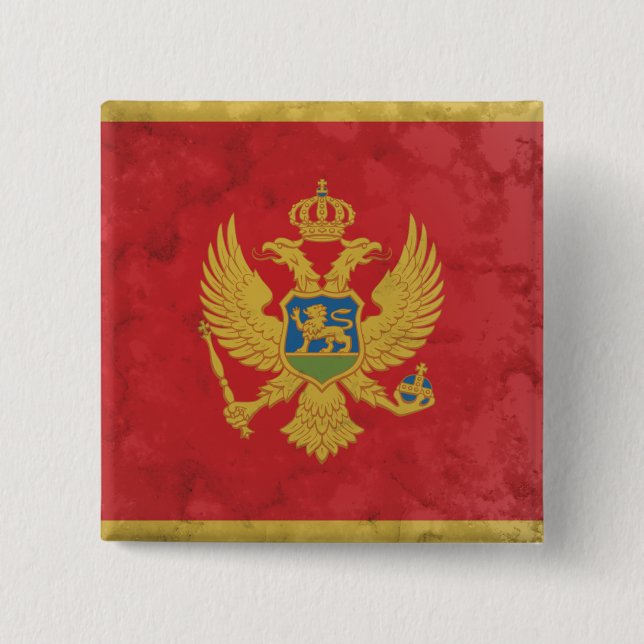 Badge Carré 5 Cm Monténégro (Devant)