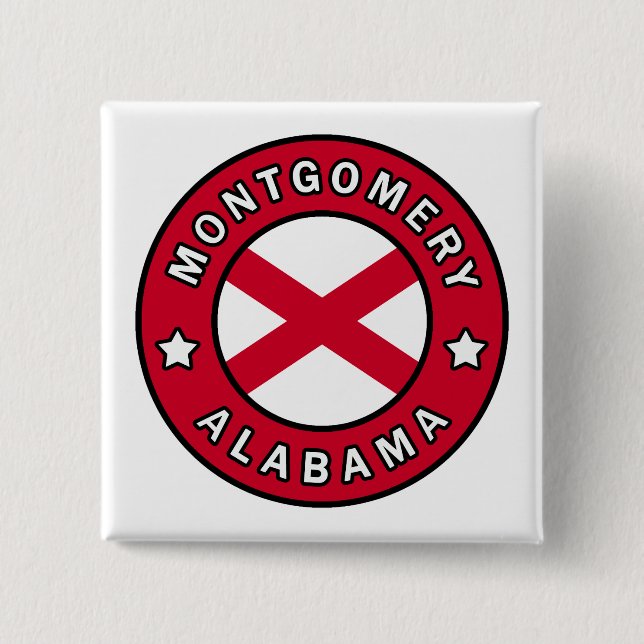 Badge Carré 5 Cm Montgomery Alabama (Devant)