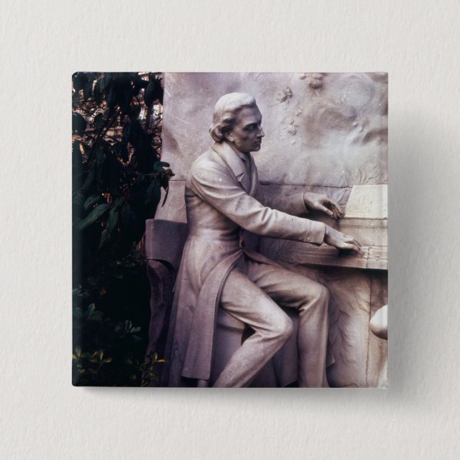 Badge Carré 5 Cm Monument à Frederic Chopin (Devant)
