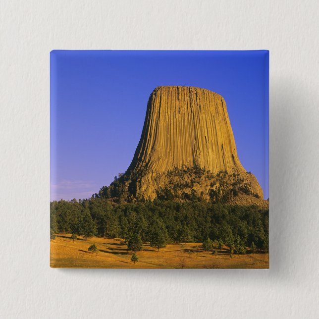 Badge Carré 5 Cm Monument national de Devils Tower dans le Wyoming (Devant)