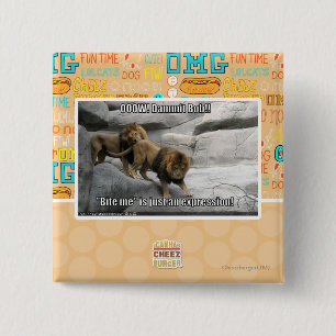 Badge Carré 5 Cm Mordez-moi est juste une expression !