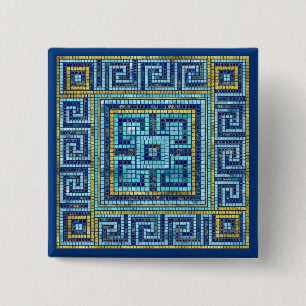Badge Carré 5 Cm Mosaic Tile Greek Meander Key