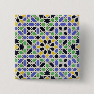 Badge Carré 5 Cm Mosaïque dans le lambris d'appui de la porte dans