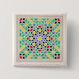 Badge Carré 5 Cm Mosaïque dans le lambris d'appui du côté est de