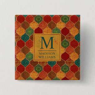 Badge Carré 5 Cm Mosaique géométrique marocaine sans couture modèle