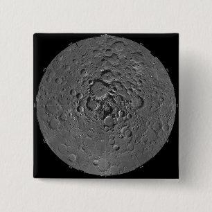 Badge Carré 5 Cm Mosaïque lunaire de la région polaire du nord du